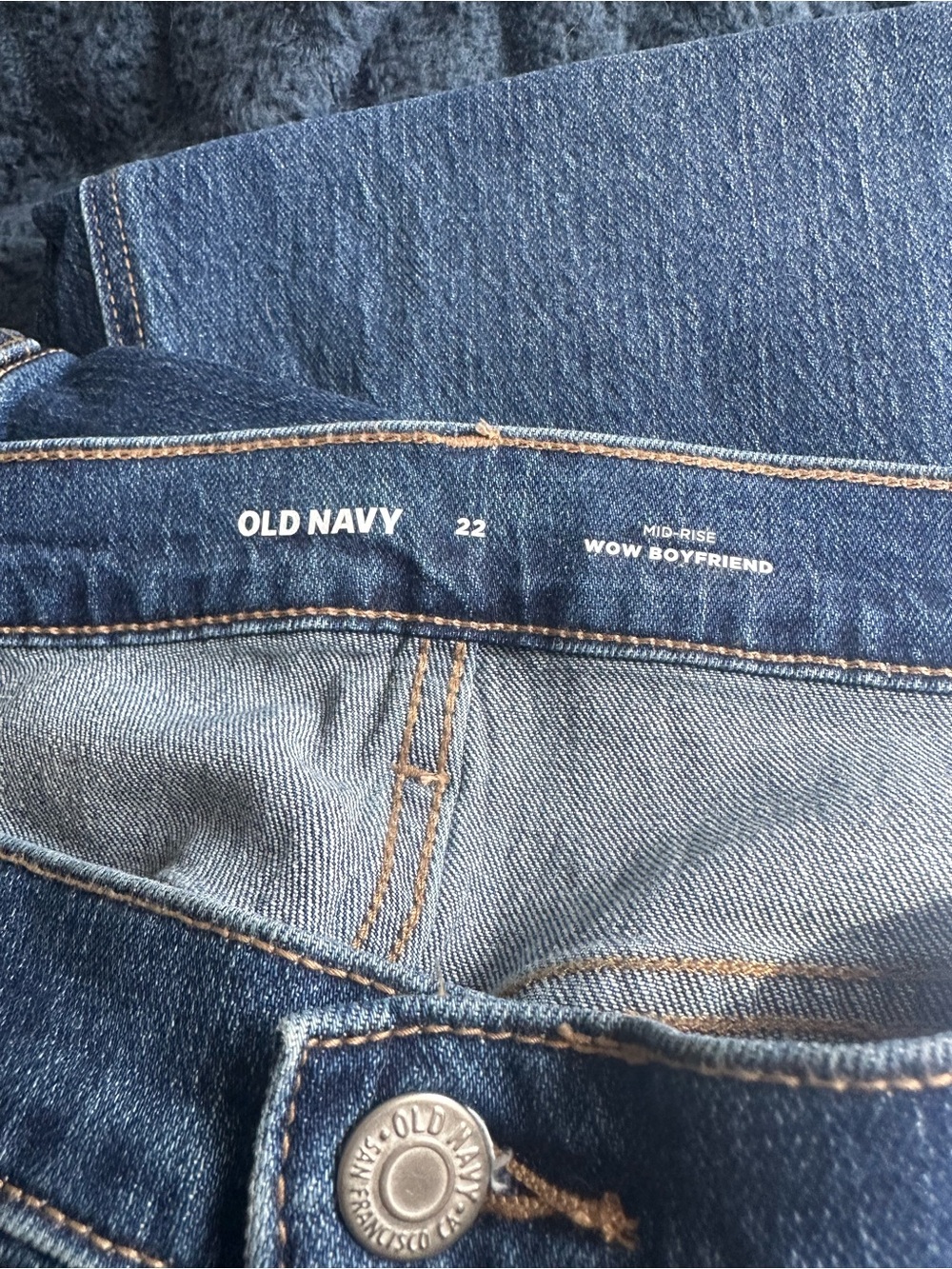 Old Navy Relaxed Mid-Rise Boyfriend Jeans - Dark Blue